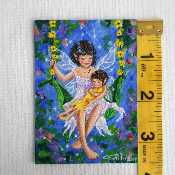 Miniature Art - ACEO - Fairy Art - Cute Animal Art - Art Cards for Trading - Picture 3 of 13